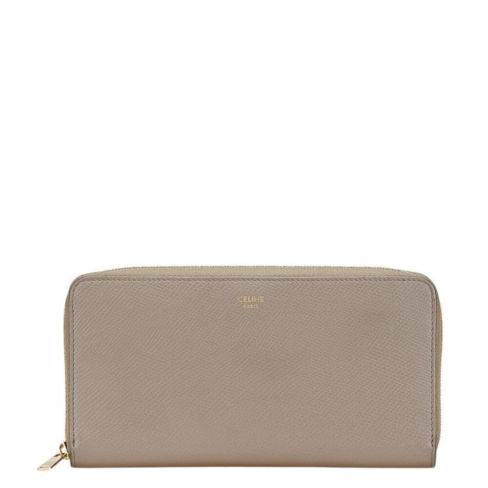 Celine Round Zip Wallet Leather Wallet